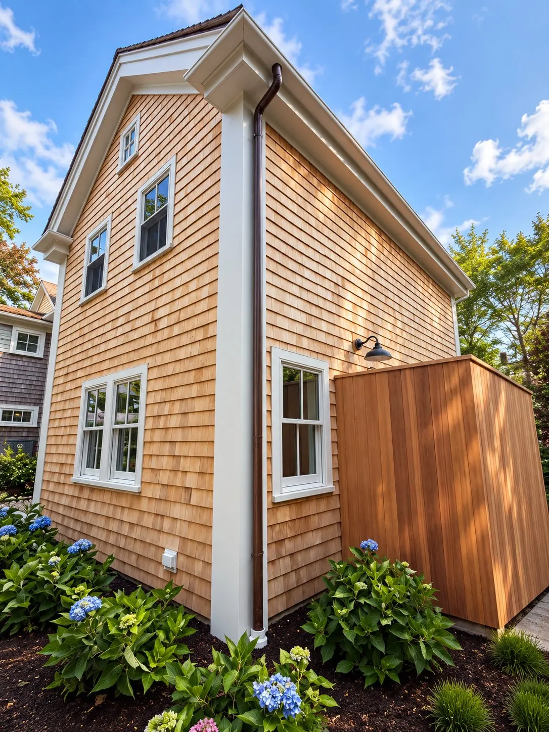 Exterior finish carpentry on a Cape Cod house — 14