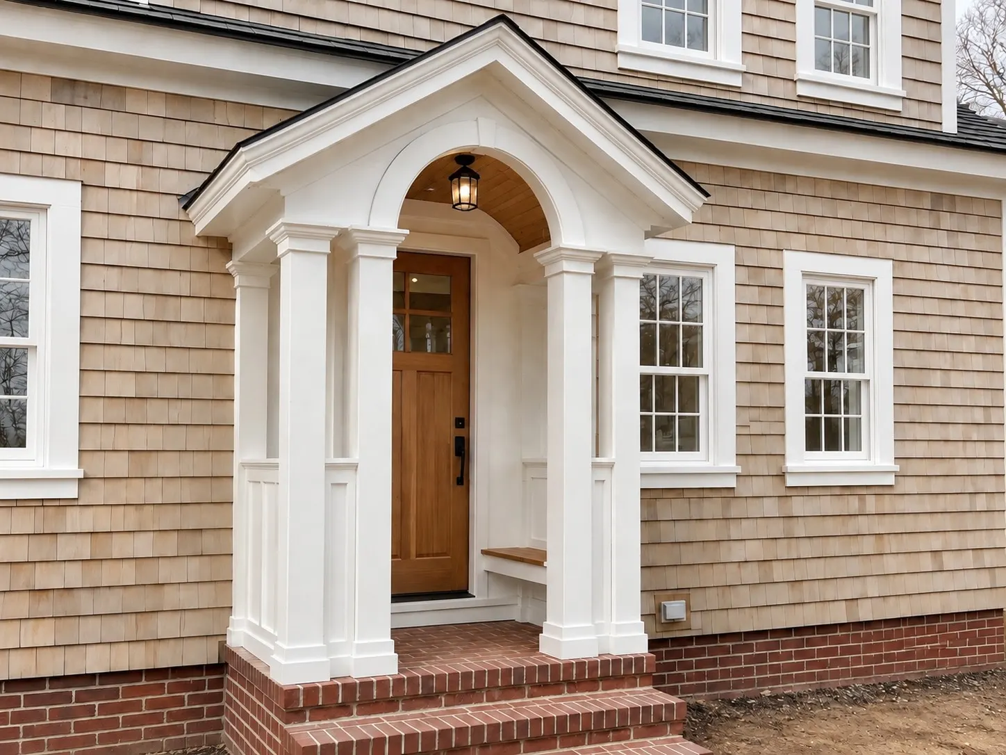 Exterior finish carpentry on a Cape Cod house — 21