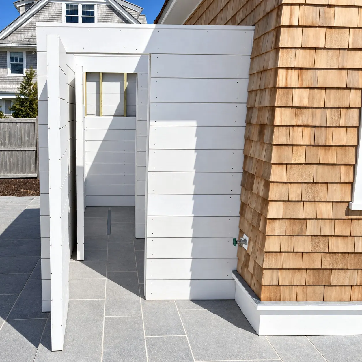 Exterior finish carpentry on a Cape Cod house — 29